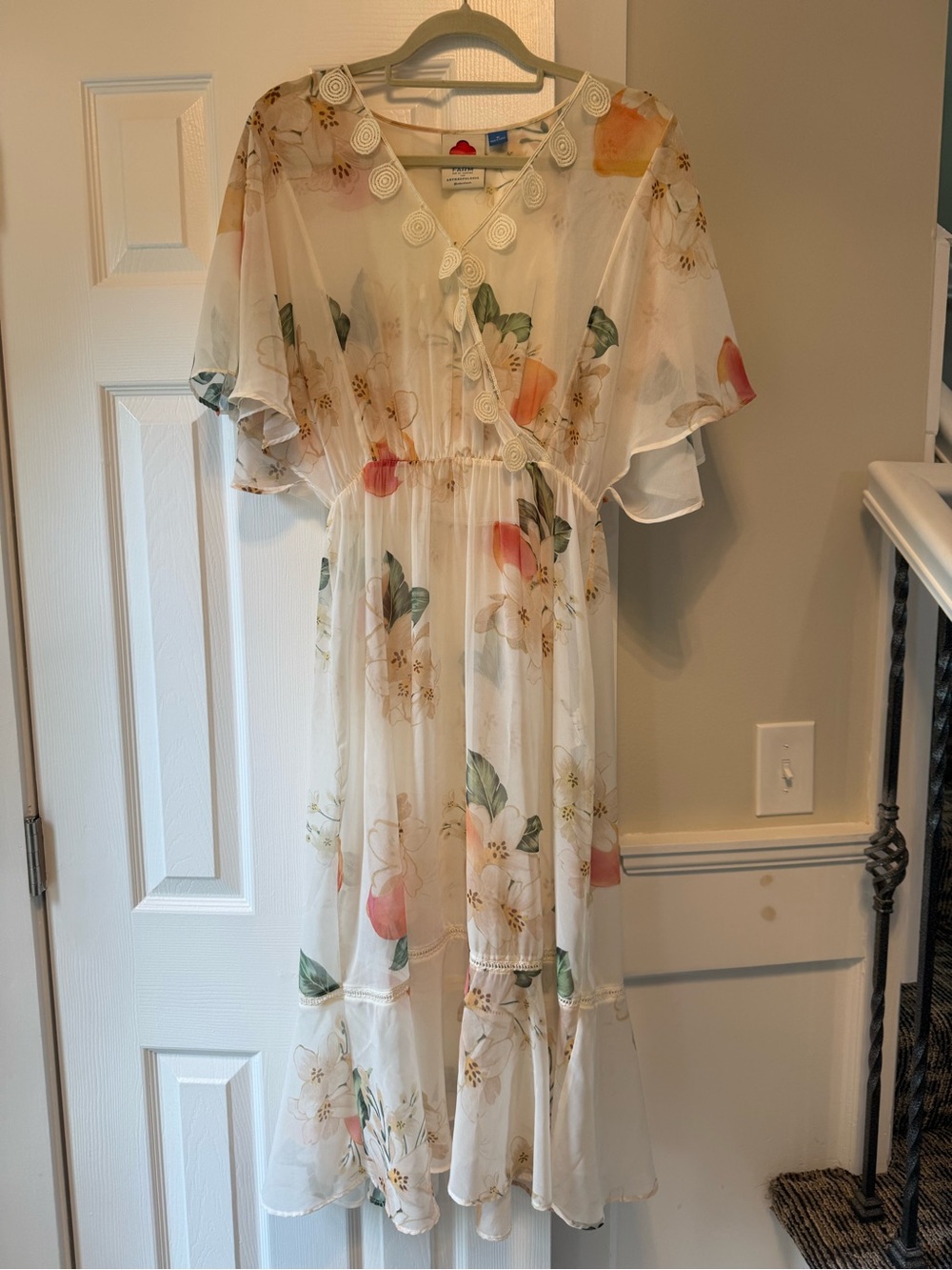 Farm Rio Eloisa Floral Dress Size Medium Feminine Lace Flowy EC1